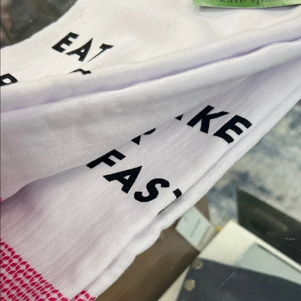 Kate Spade White Towel with Pink Pattern